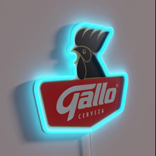 Load image into Gallery viewer, Vibrant RGB Neon Sign Featuring Cerveza Gallo Guatemala Beer Emblem