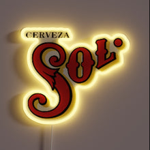 Load image into Gallery viewer, Vibrant Neon Sign Featuring Iconic Beer Brand Cerveza Sol Colors