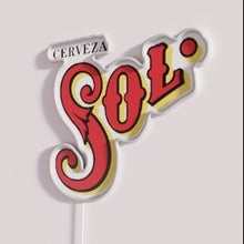Load image into Gallery viewer, Bold colorful Mexican beer logo illuminated rgb neon bar decor