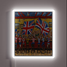 Load image into Gallery viewer, RGB Neon Sign Featuring Cheers, Pub Flags, and Beer Mugs