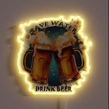 Load image into Gallery viewer, Brighten up your space with vibrant hydration motivational LED neon