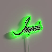 Load image into Gallery viewer, Vintage Chevrolet Impala Script Neon Sign in Modern RGB Lighting