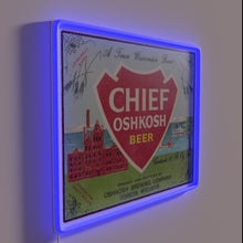 Load image into Gallery viewer, Vintage neon sign advertising defunct Wisconsin brewery, Chief Oshkosh Beer
