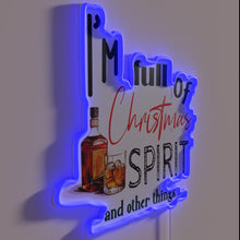 Load image into Gallery viewer, Add festive touch with glowing neon Christmas spirit whiskey glass decor.