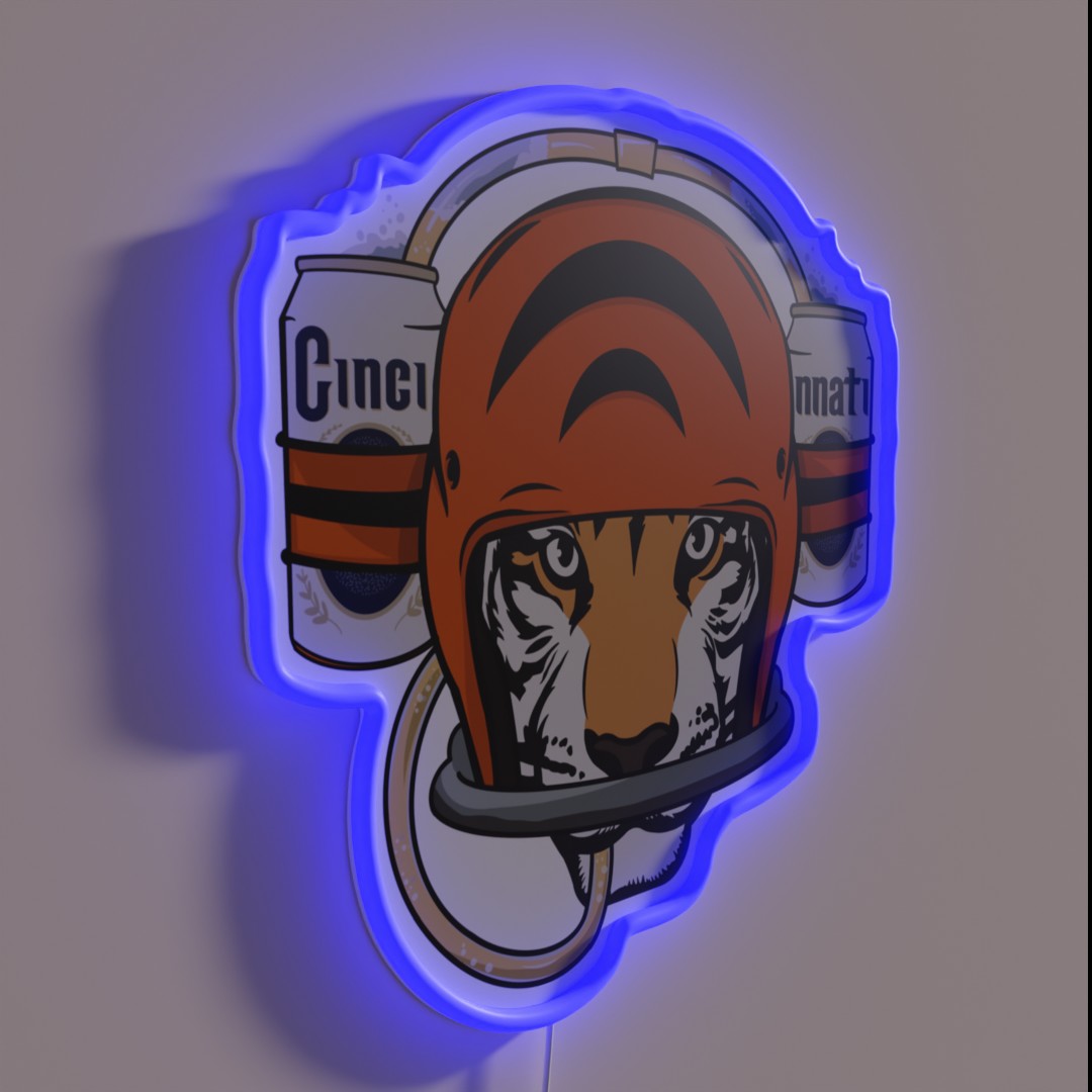 beer football helmet Cincinnati Football Beer Helmet Rgb Led Sign – Neon Factory