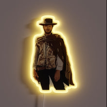 Load image into Gallery viewer, Clint Eastwood neon sign in cowboy attire – iconic western movie wall decor for fans of The Good, the Bad and the Ugly, perfect for home theaters or rustic game rooms