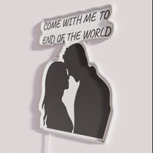 Load image into Gallery viewer, Vintage-inspired neon wall decor with apocalyptic travel theme and glow.