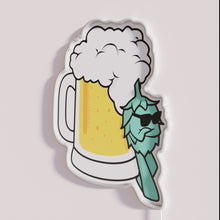 Load image into Gallery viewer, Brewery decor neon signs with colorful RGB hop lights