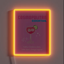 Load image into Gallery viewer, Vibrant pink cocktail art decor neon sign for cosmopolitan lovers