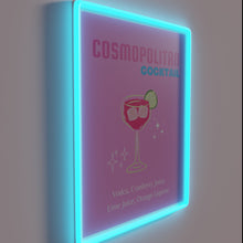 Load image into Gallery viewer, Glamorous cosmopolitan cocktail decor in vibrant pink and neon hues.