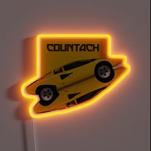 Load image into Gallery viewer, Vintage Lamborghini Countach Neon Sign with Multicolor RGB Lighting Effects