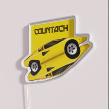 Load image into Gallery viewer, Boldly colored Countach RGB neon sign for Italian car enthusiasts