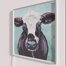 Load image into Gallery viewer, Neon Boho Decorative Cow Art Print Colorful RGB Wall Sign