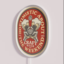 Load image into Gallery viewer, RGB Neon Sign with Craft Beer Inspired Weekend Motivation Design