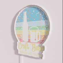Load image into Gallery viewer, Brightly lit craft beer enthusiast home decor neon bar sign