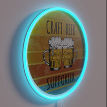 Load image into Gallery viewer, Brew lover's vibrant pride: Handcrafted, colorful RGB neon beer bar sign