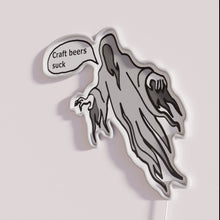 Load image into Gallery viewer, Neon craft beer bar decor with anti-beer ghost theme sign.