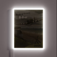 Load image into Gallery viewer, Vintage D-Day 1944 Invasion Map of Normandy Beaches Illuminated Sign