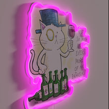 Load image into Gallery viewer, Whimsical Feline Connoisseur's Vibrant Wine Wall Art Neon Sign Decoration