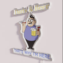Load image into Gallery viewer, RGB Neon Sign: Fun Darts and Cold Beer Gathering Place Decor