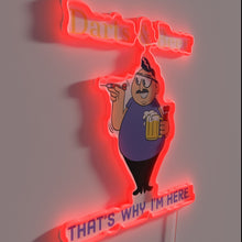 Load image into Gallery viewer, Neon bar sign: Darts and beer, that's why I'm here