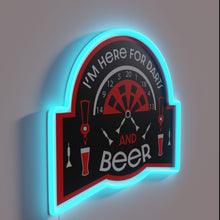 Load image into Gallery viewer, Neon sign for dart enthusiasts and fathers with a sense humor.
