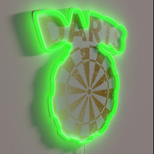 Load image into Gallery viewer, Add vibrant pop to your game room with darts sign.