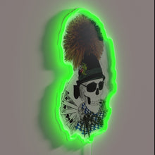 Load image into Gallery viewer, RGB Neon Wall Sign with Traditional Oktoberfest Skull Design Pattern