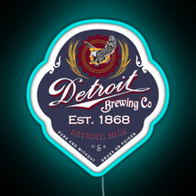 Load image into Gallery viewer, Detroit Brewing Company RGB neon sign lightblue