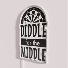 Load image into Gallery viewer, Vibrant Neon 'Diddle for the Middle' Dart Bar Wall Decoration Sign