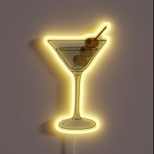 Load image into Gallery viewer, Dirty martini cocktail neon sign.