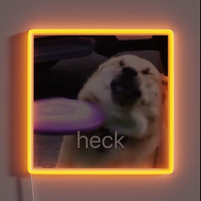 Load image into Gallery viewer, Vibrant Neon Sign Depicting Joyful Moment of Dog Catching Frisbee