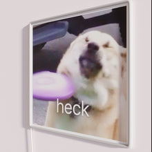 Load image into Gallery viewer, Colorful Neon Frisbee Catching Dog Silhouette Wall Art Decoration Sign