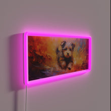 Load image into Gallery viewer, Colorful pet portrait art neon sign with modern LED lighting.