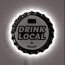 Load image into Gallery viewer, Vibrant RGB neon sign featuring a bottle cap design locally.