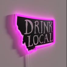 Load image into Gallery viewer, Vintage local Montana craft beer state outline RGB neon sign.