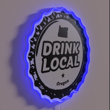 Load image into Gallery viewer, Hand-painted local craft beer bottle cap design RGB LED sign