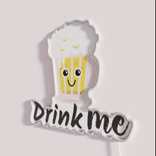 Load image into Gallery viewer, Vibrant RGB Neon Bar Sign Drinking Beer Soda Glass Design