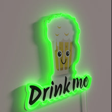 Load image into Gallery viewer, RGB Neon Bar Sign: Drink Me, Beer, Soda Glassware Welcome