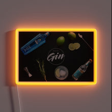 Load image into Gallery viewer, Vibrant neon gin bar decoration with glowing RGB lights