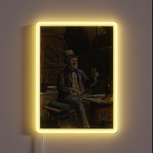 Load image into Gallery viewer, Colorful illuminated bar art featuring a happy beer drinking scene.