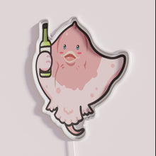 Load image into Gallery viewer, Glowing Neon Drunken Fish Sign in Vibrant RGB Colorful Lighting