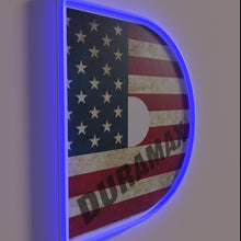 Load image into Gallery viewer, Classic Patriotic Duramax American Flag Neon Sign with Colorful LED Accents