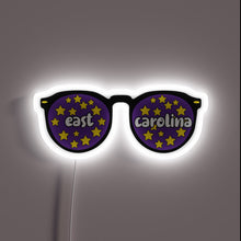 Load image into Gallery viewer, Eye-catching East Carolina University-inspired neon-accented RGB LED sunglasses accessory