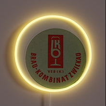 Load image into Gallery viewer, Vibrant East German-inspired beer coasters with neon beer signs decor.