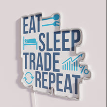 Load image into Gallery viewer, Neon stock exchange sign, trader's motivational quote for office decor