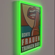Load image into Gallery viewer, True Women Drink Beer Vibrant RGB Neon Sign Statement Piece