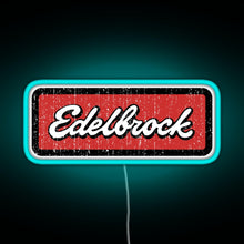 Load image into Gallery viewer, Edelbrock Engines Hot Rod RGB neon sign lightblue