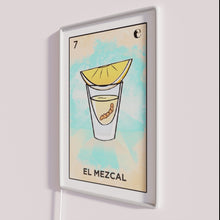 Load image into Gallery viewer, Vibrant El Mezcal Mexican spirits logo bar decoration neon sign