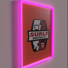 Load image into Gallery viewer, Vibrant neon 'Elastica' graphic light box display art wall decoration